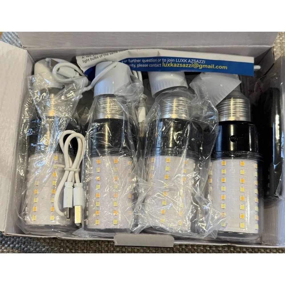 HYPERBLAZE Battery Operated Light Bulb & Remote 72-LED Wide Bright 3 Color 4pk